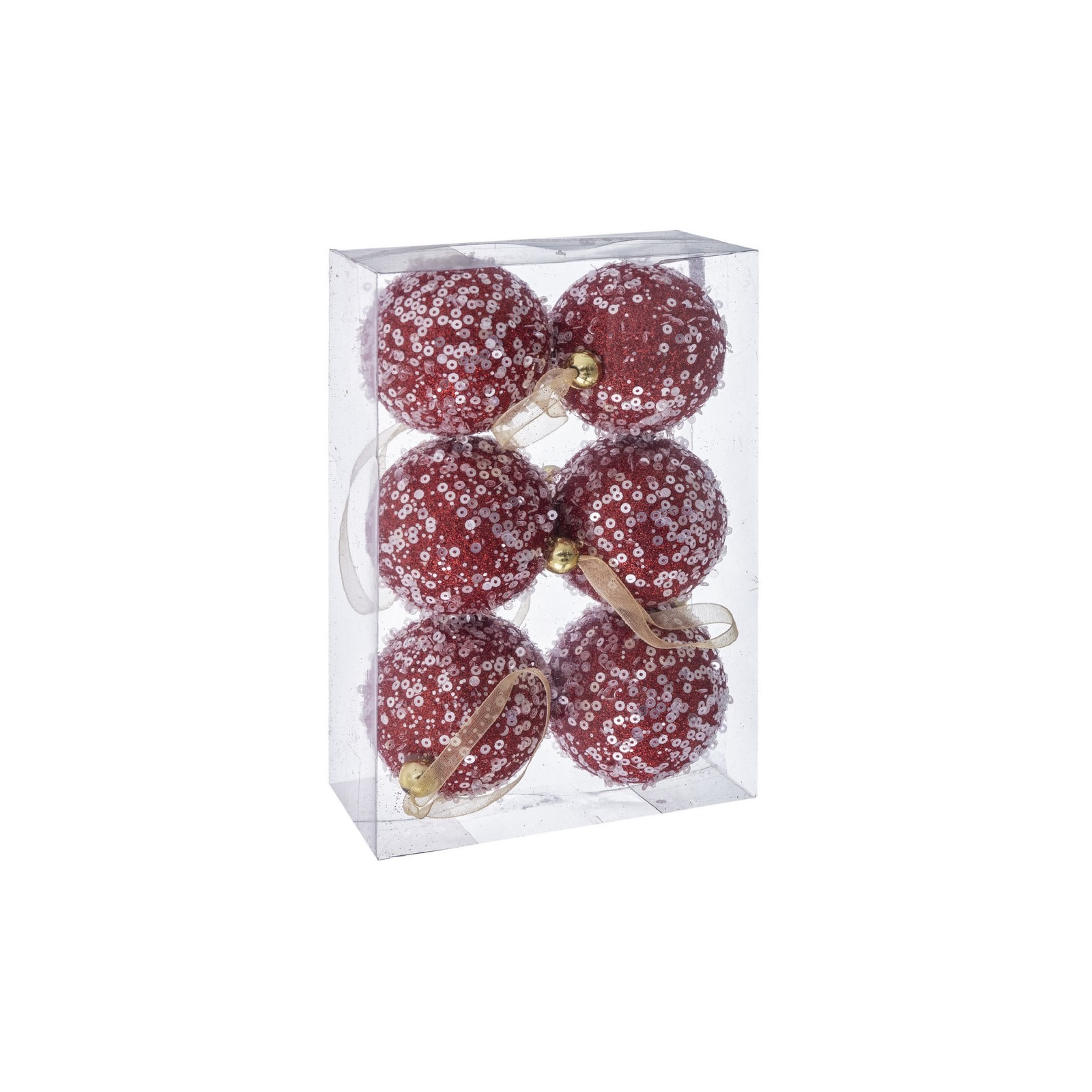 S 6 embouts boules mousse rouge 6 x 6 x 6 cm