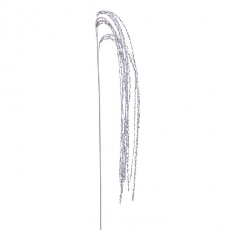 Branche pailletée argent 120 cm