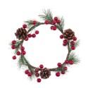 Couronne de houx rouge 25 x 25 cm