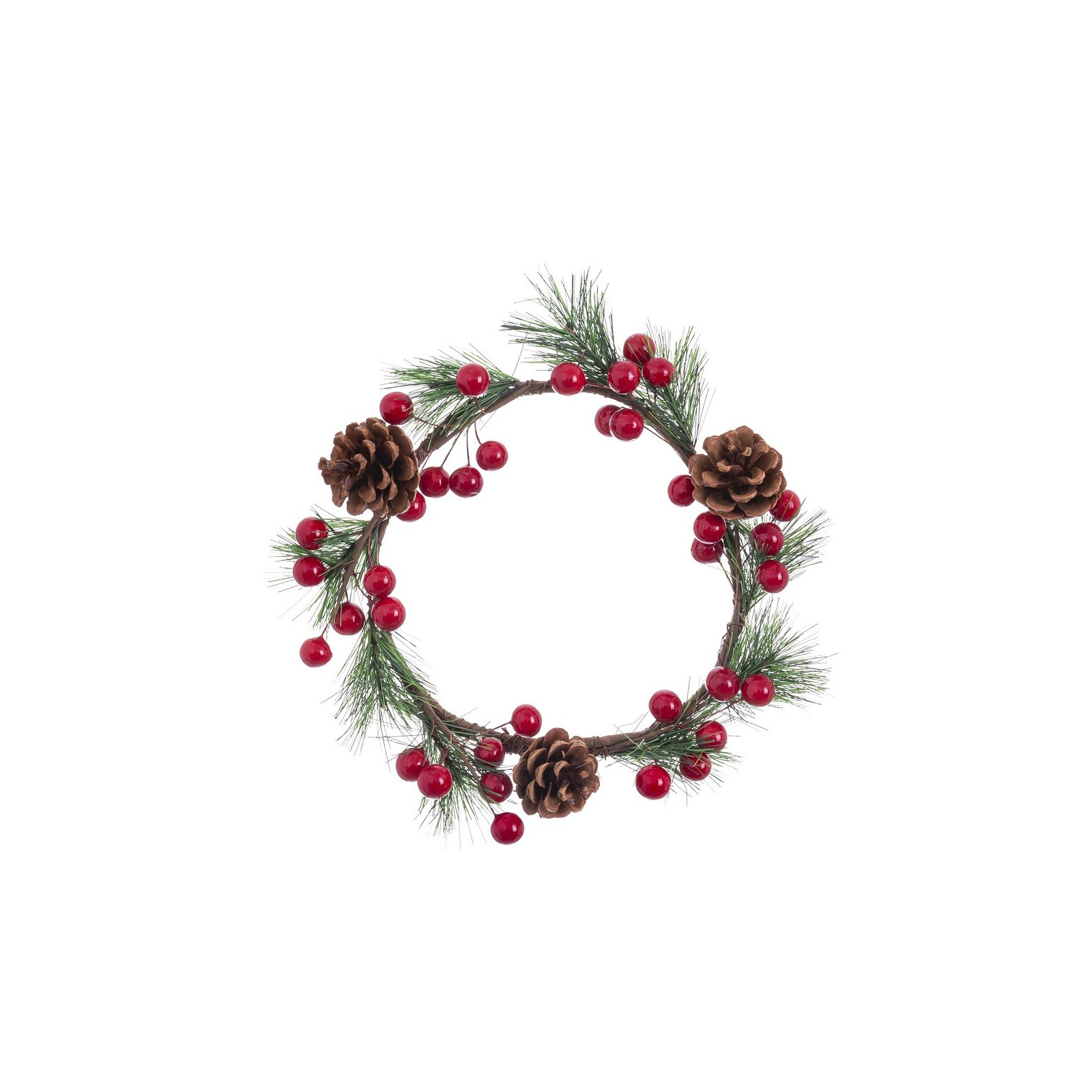 Couronne de houx rouge 25 x 25 cm