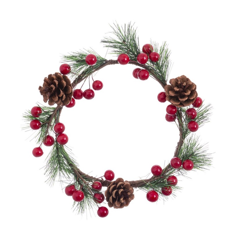 Couronne de houx rouge 25 x 25 cm