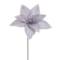 Poinsettia tissu argent 20 x 40 cm