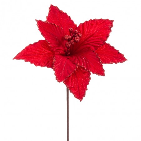 Poinsettia tressé rouge 20 x 40 cm