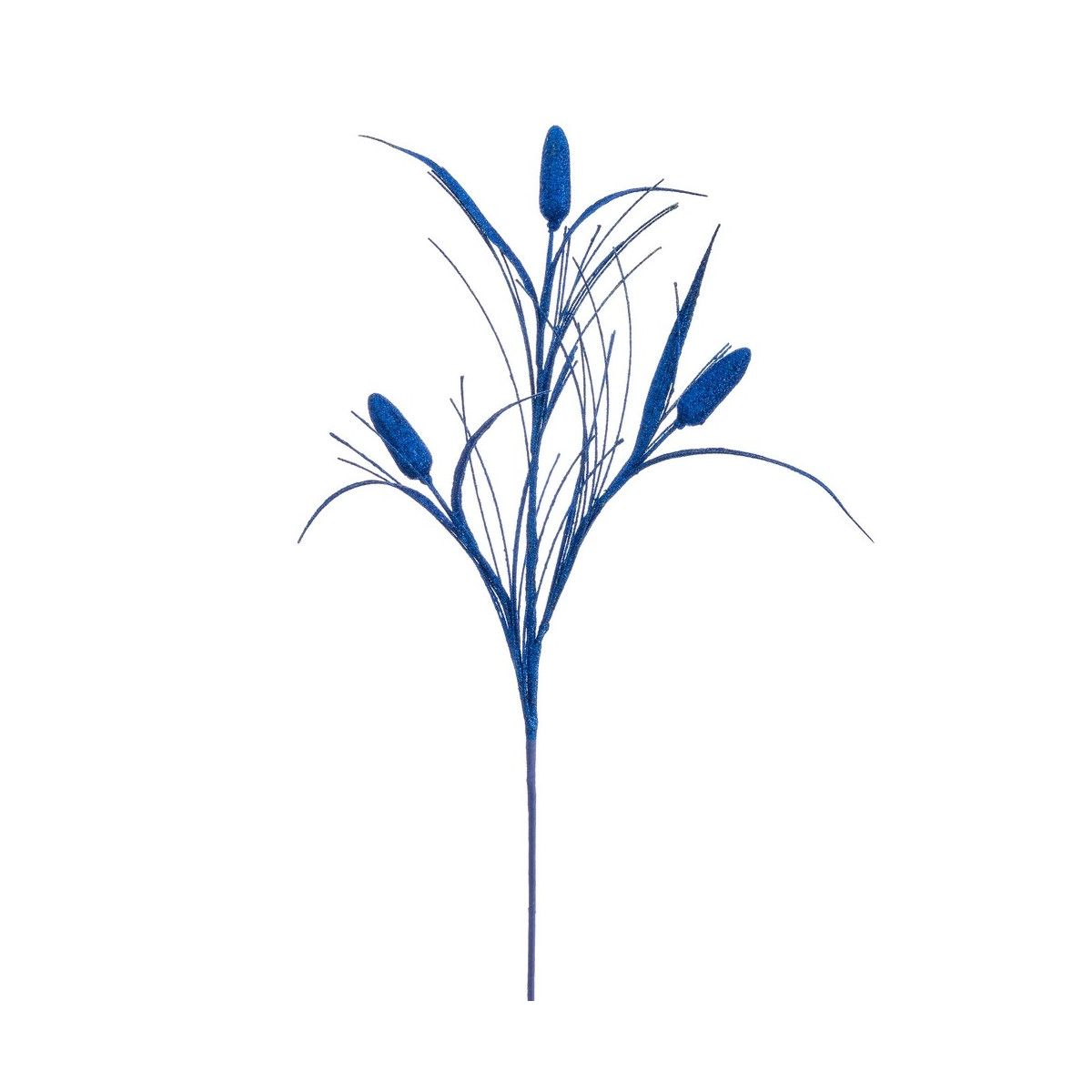Branche pailletée en plastique bleu 60 cm