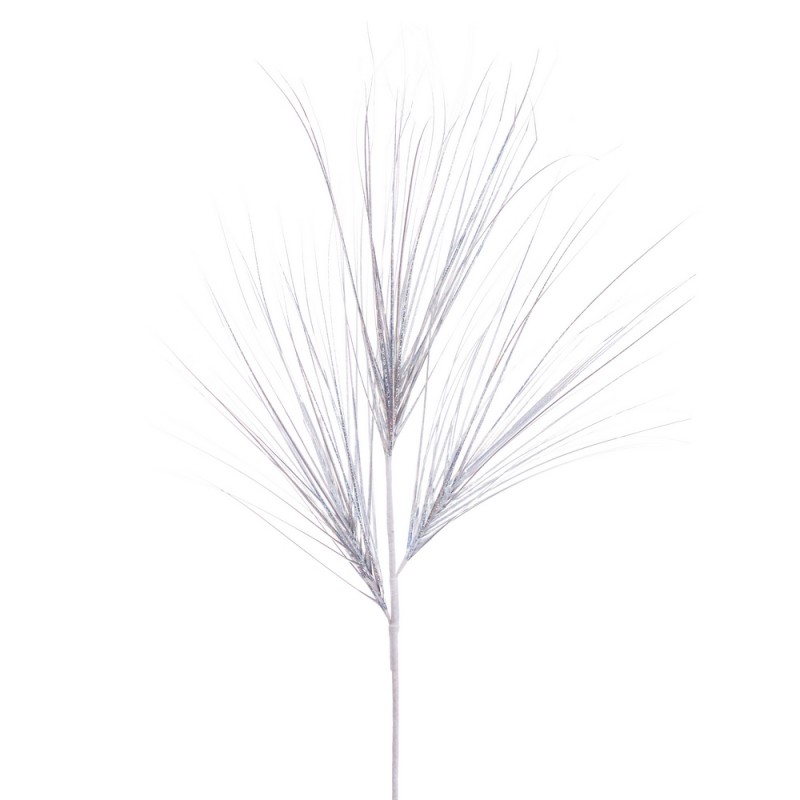 Branche pailletée en plastique argent 110 cm