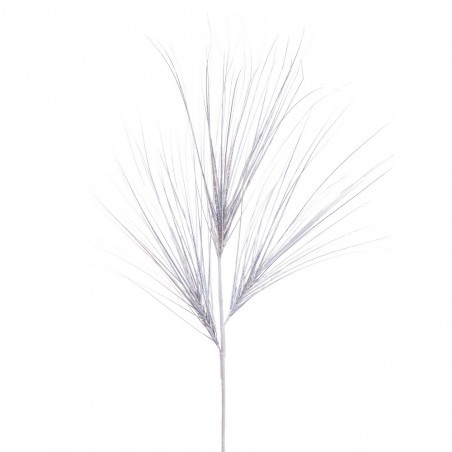 Branche pailletée en plastique argent 110 cm