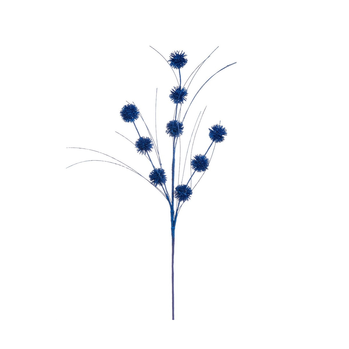 Branche pailletée en plastique bleu 70 cm