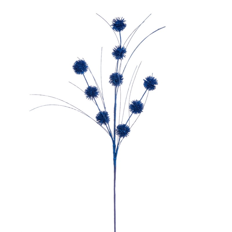 Branche pailletée en plastique bleu 70 cm