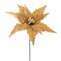 Fleur poinsettia tissu or 35 x 58 cm