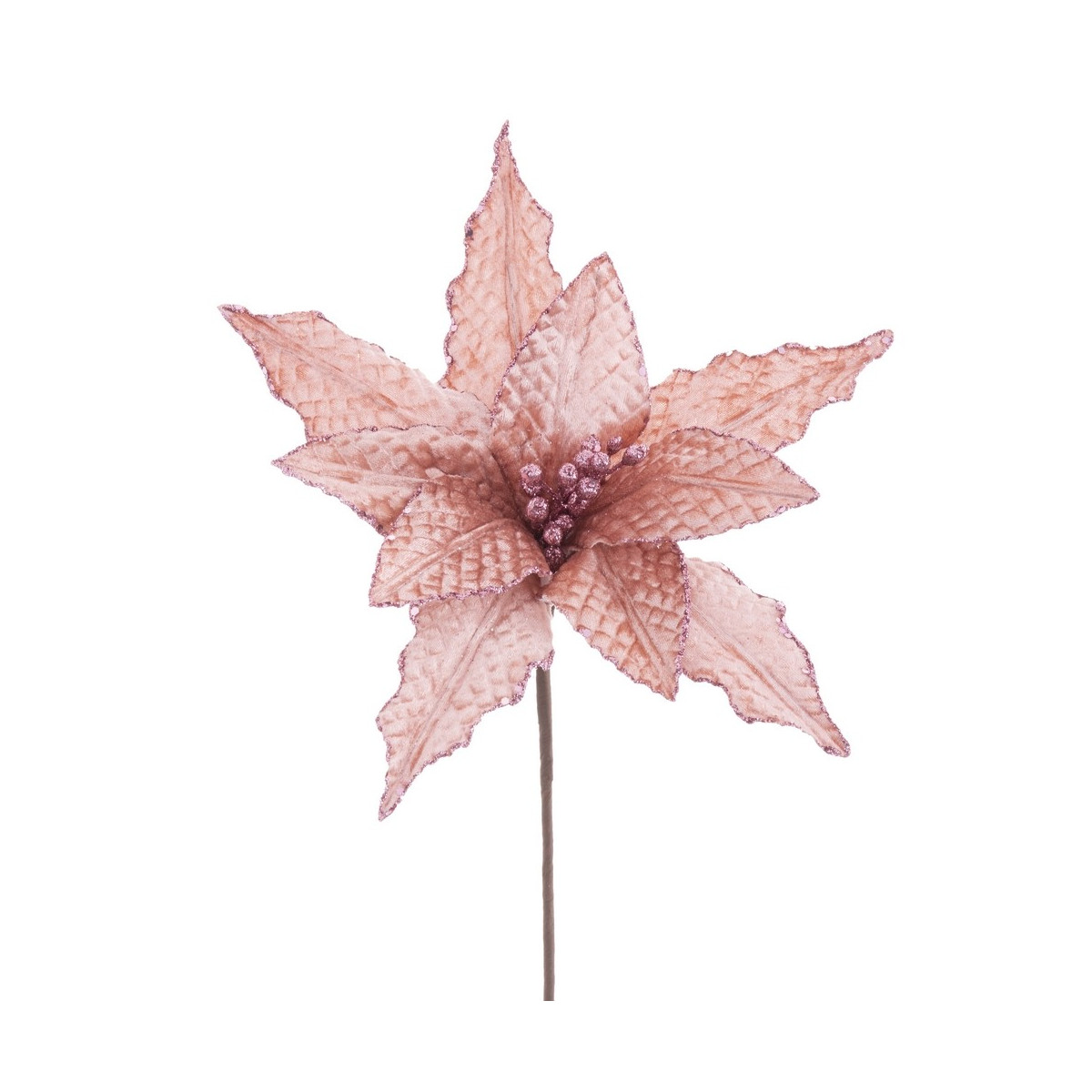 Fleur poinsettia en tissu rose 25 x 47 cm