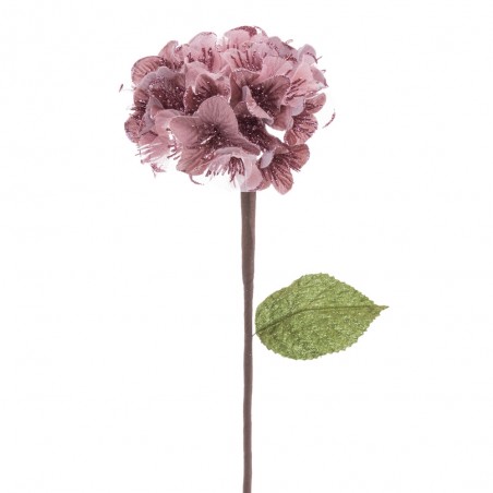 Fleur d'hortensia tissu rose 15 x 63 cm