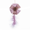 Pendentif noeud et fleur rose 8 50 x 8 50 x 8 50 cm