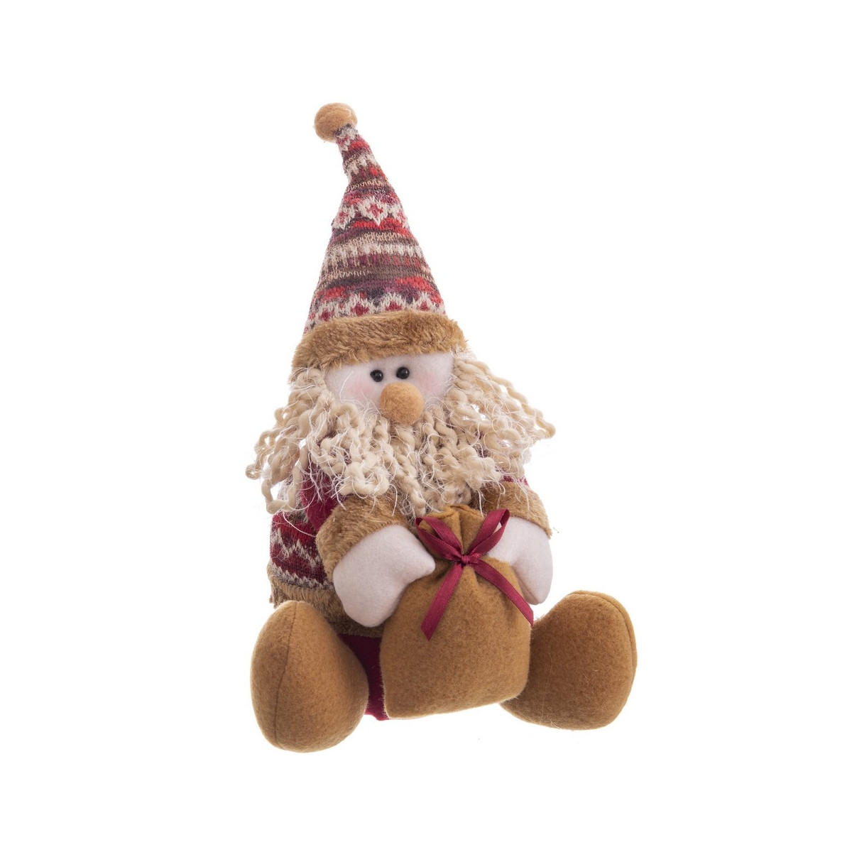 Père Noël assis tricoté 22 cm