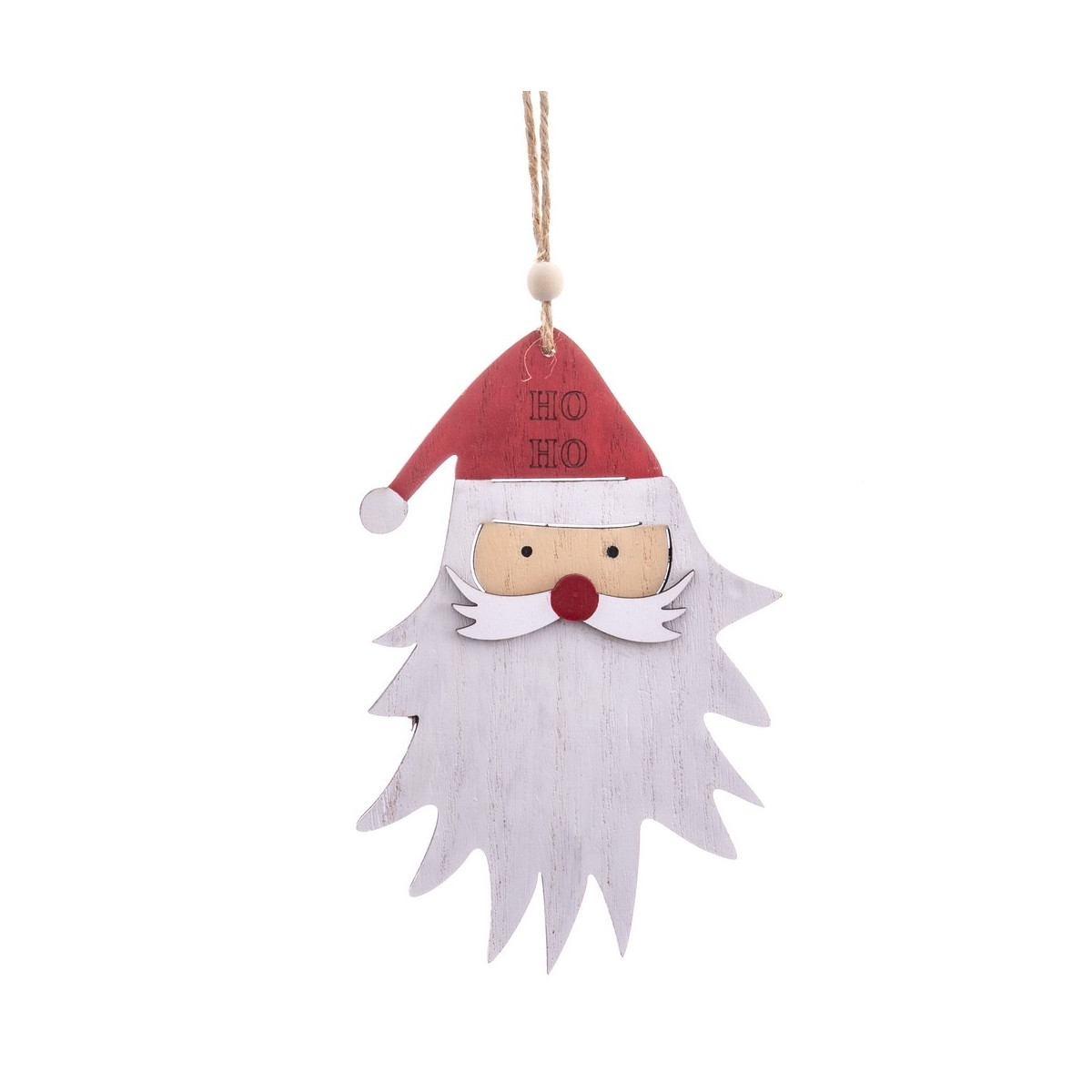 Pendentif père noël en bois 9.50 x 15 cm