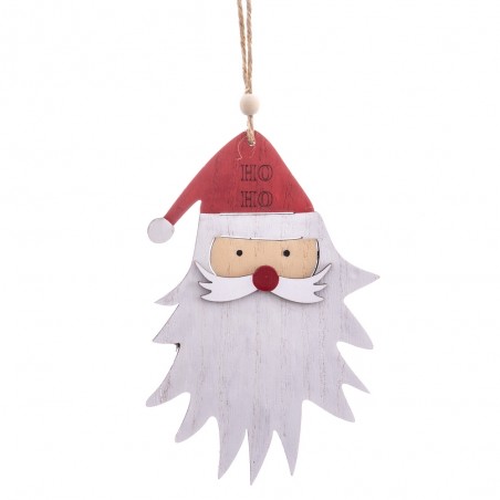 Pendentif père noël en bois 9.50 x 15 cm