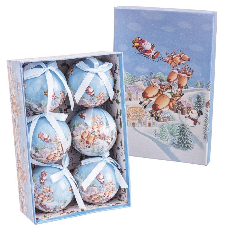 S 6 boules mémoire traîneau 7,50 x 7,50 x 7,50 cm