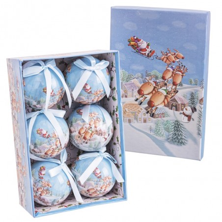 S 6 boules mémoire traîneau 7,50 x 7,50 x 7,50 cm