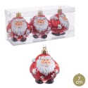 S 3 boules de père noël rouges 7 x 7 x 7 cm