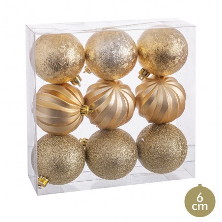 S 9 boules formes or 6 x 6 x 6 cm