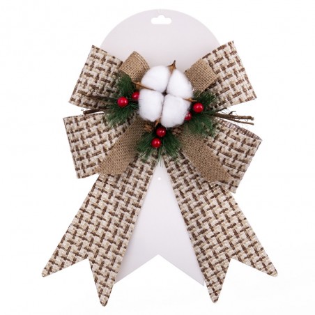 Ruban houx beige blanc 30 x 20 cm