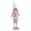 Poupée fille debout en tricot rose pour Noël 22 x 11 x 62 cm