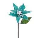 Bâton poinsettia en tissu turquoise 22 x 34 cm