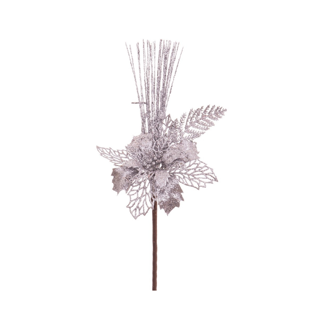 Choisissez poinsettia argent 35 cm