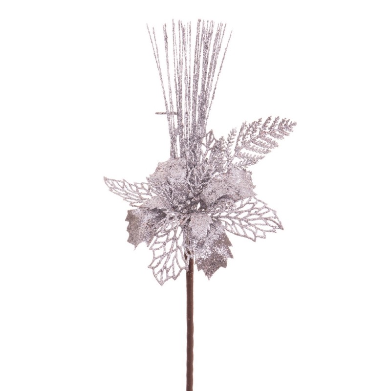 Choisissez poinsettia argent 35 cm