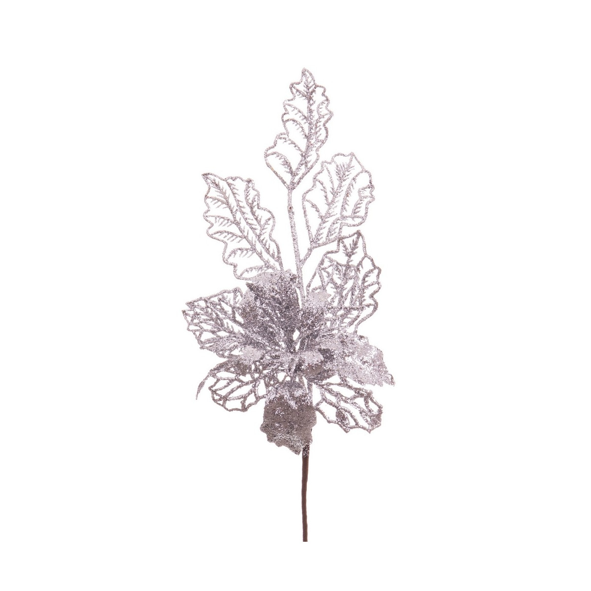Choisissez poinsettia argent 33 cm