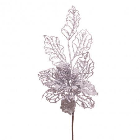 Choisissez poinsettia argent 33 cm