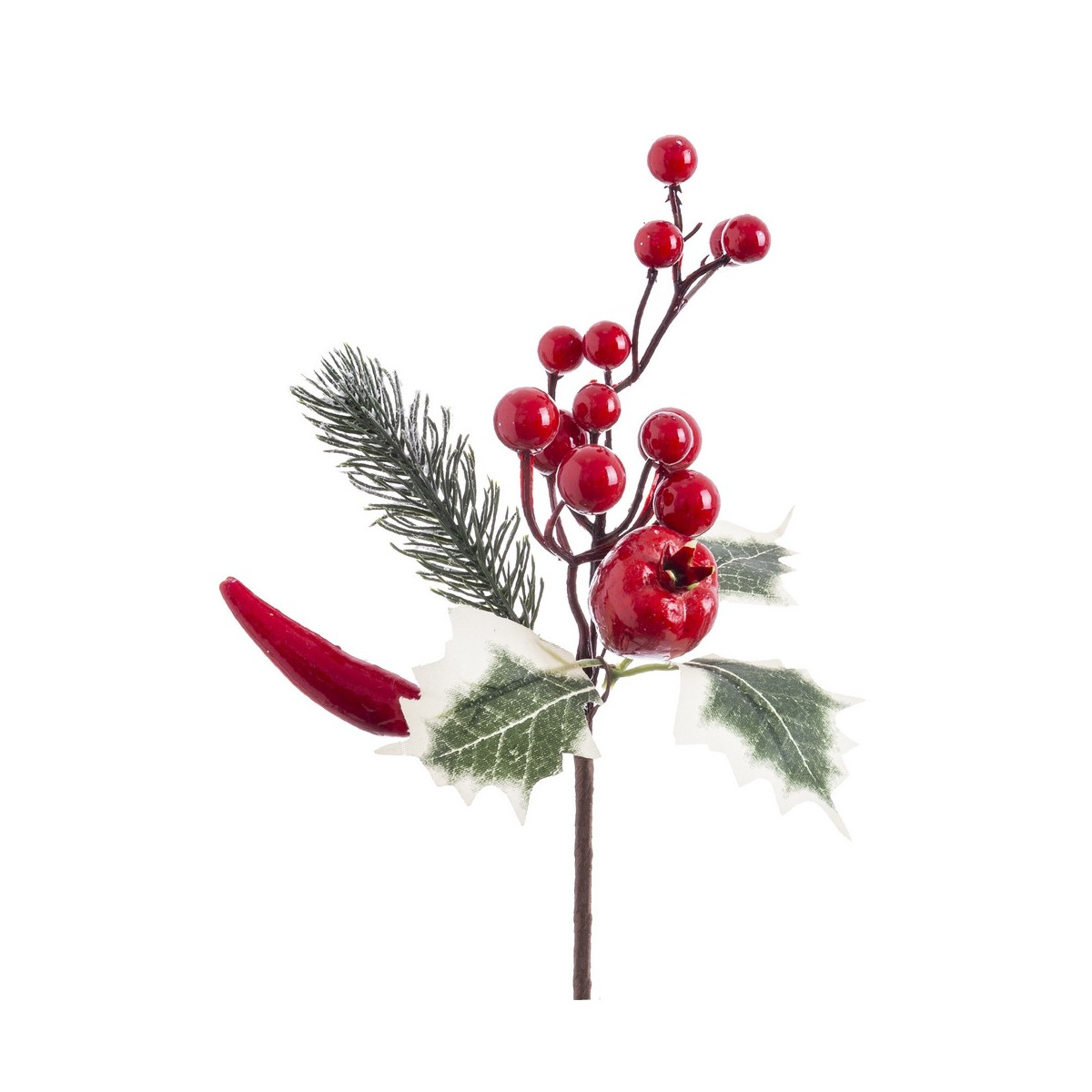 Cueillette de houx avec feuilles 21 cm