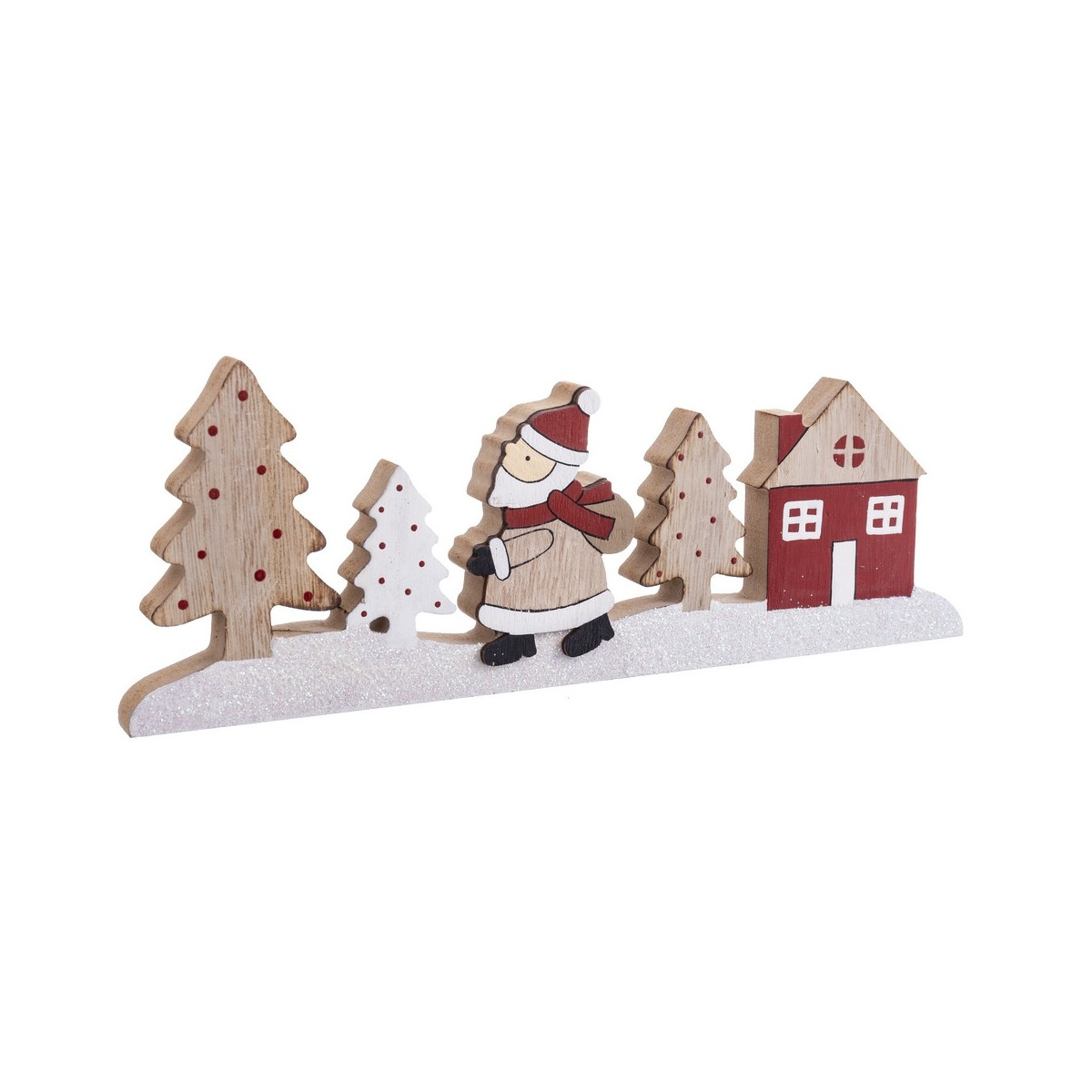 Socle papa noël maison bois 1,80 x 28 x 10,50 cm