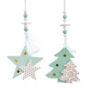Pendentif figures en bois
