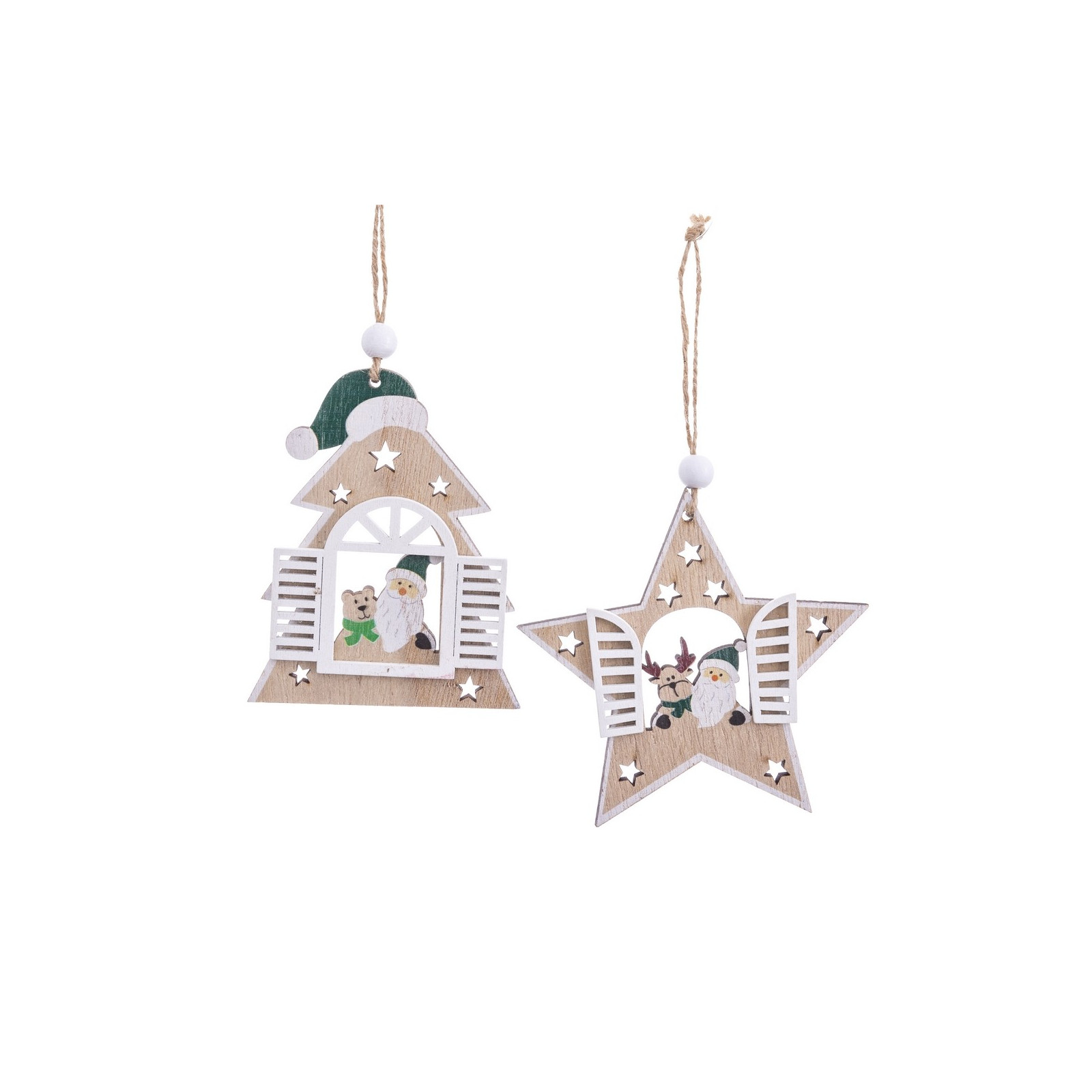 Pendentif figures en bois