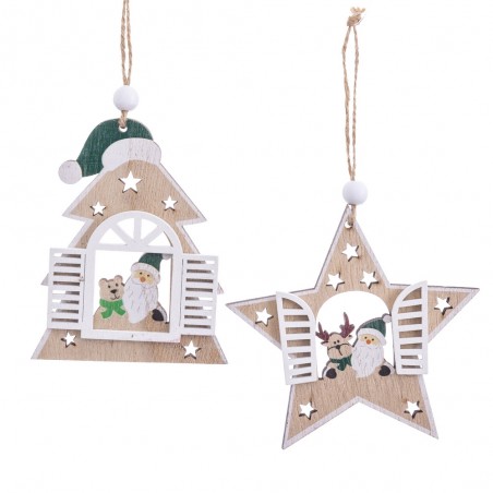 Pendentif figures en bois
