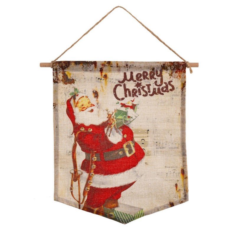 Fanion Père Noël Polyester 35 X 28 Cm