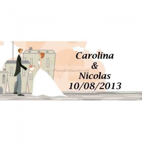 Etiquette Adhesive Pour Cadeau Mariage City