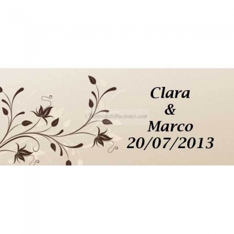 Etiquette Autocollante Cadeau Personnalise Fleur Marron