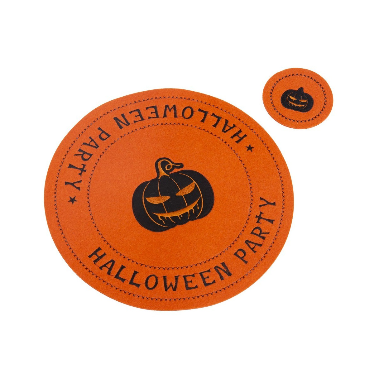 Sous-plat et sous-verres en feutre orange 33 x 33 x 0,30 cm