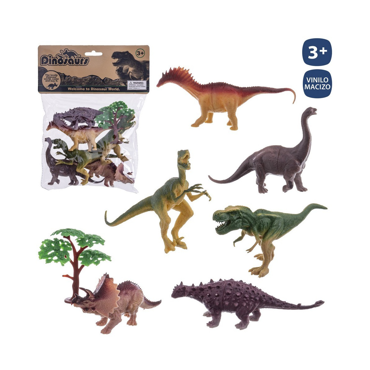 S 6 dinosaure avec accessoires vinyle 16 cm