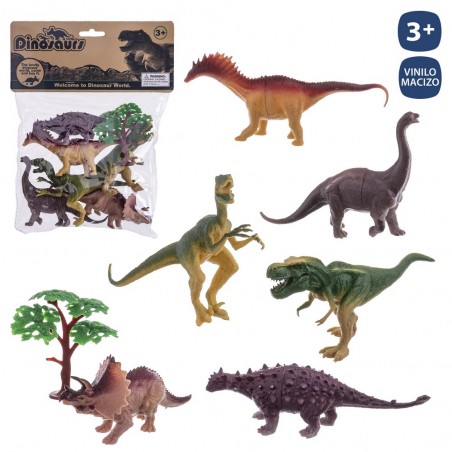 S 6 Dinosaure Avec Accessoires Vinyle 16 Cm