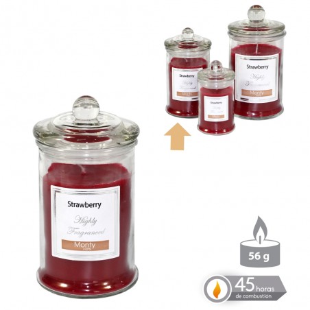 Bougie Bocal En Verre Parfumée Rouge 7.50 X 14 Cm