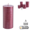 Bougie cylindrique rouge métallique Noël 6,80 x 14 cm
