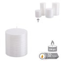 Bougie cylindrique blanche nacrée Noël 6,80 x 7 cm