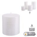 Bougie cylindrique blanche nacrée Noël 8,70 x 9 cm