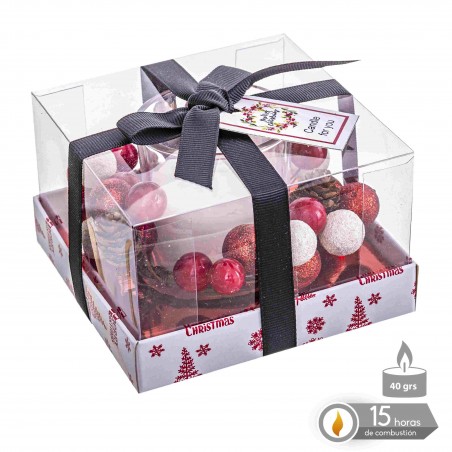 Bougie Bocal En Verre Fête 10,50 X 10,50 X 6,70 Cm