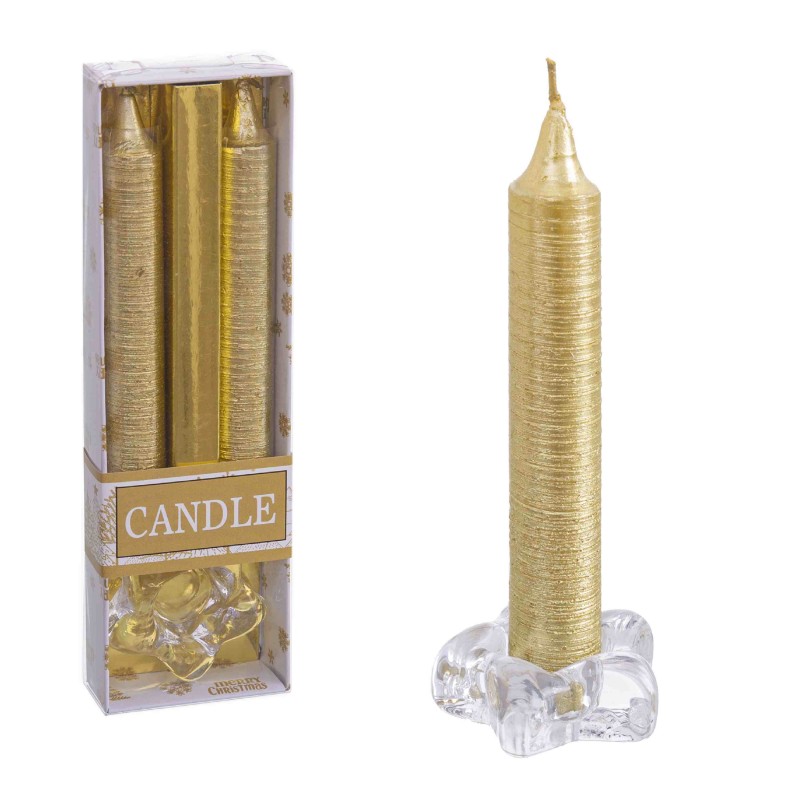 S 2 bougie candélabre or Noël