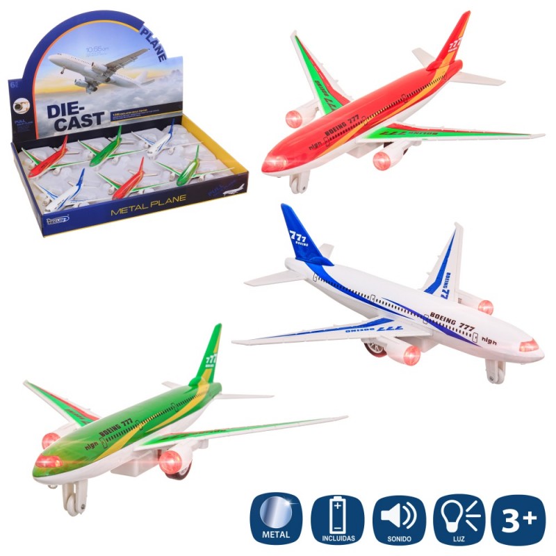 Avion Avec Son Et Lumière En Métal 3 C 15 Cm Avion Avec Son Et Lumière En Métal 3 C 15 Cm