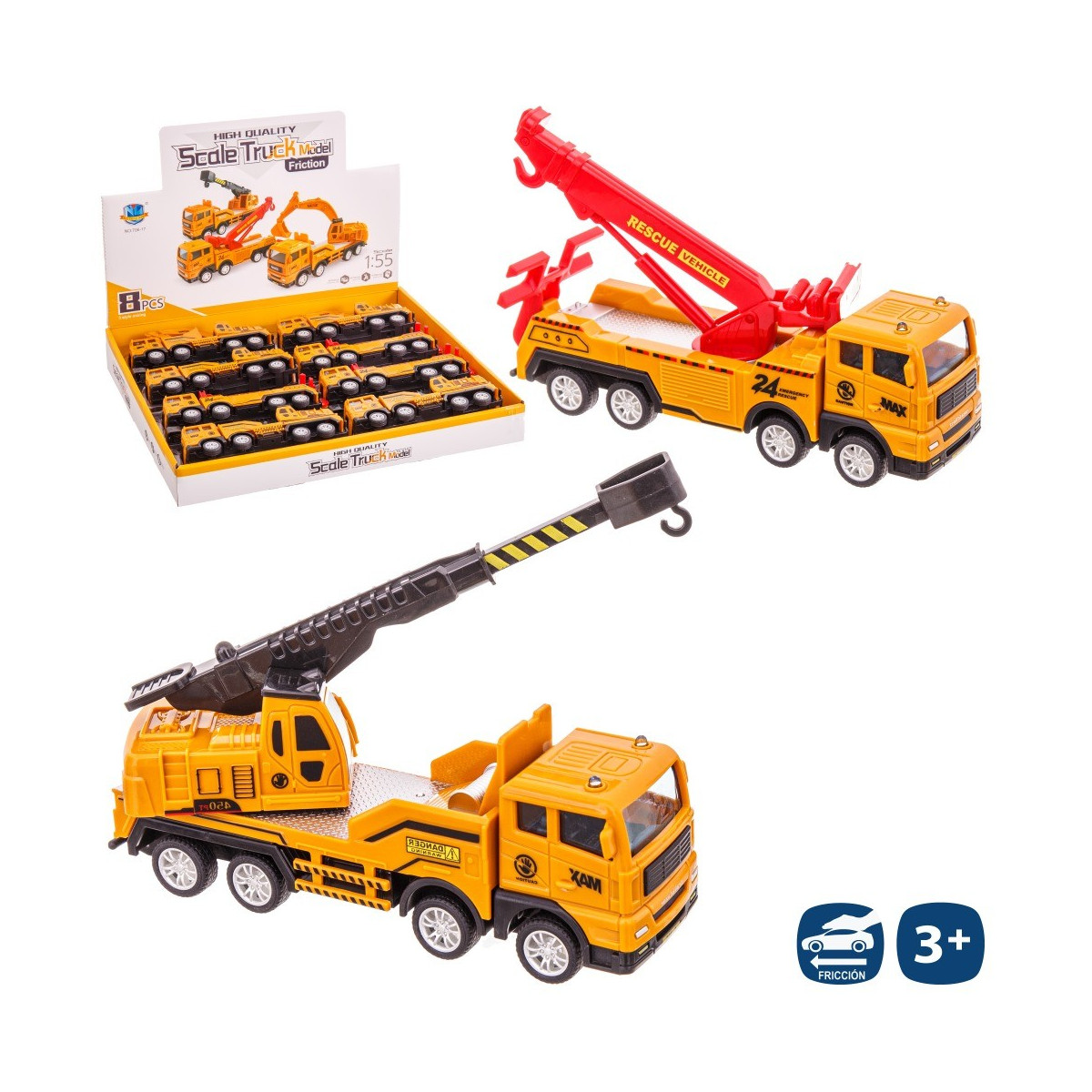 Camion grue à friction 3 m 17,30 x 4,80 x 9,60 cm