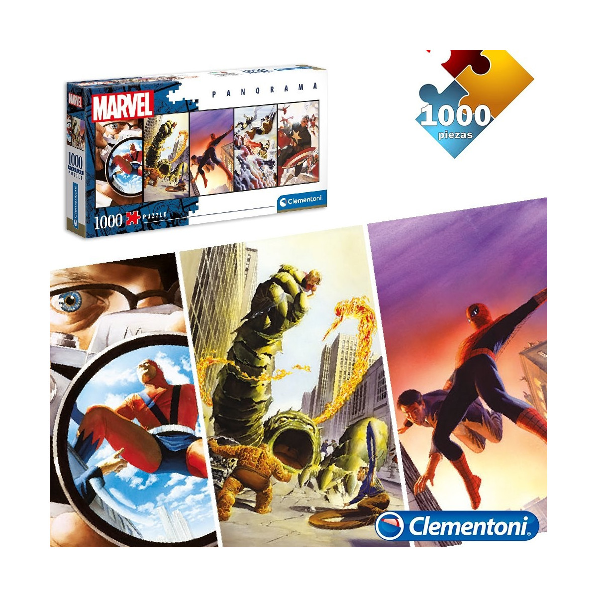 Puzzle 1.000 pcs panoramique héros marvel